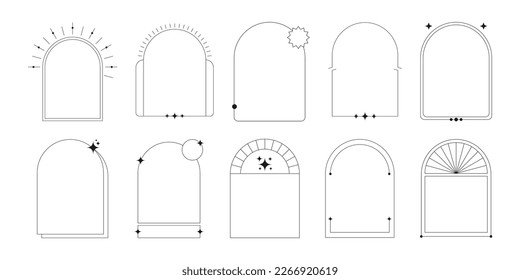 Modern Monoline Frame Vector Set