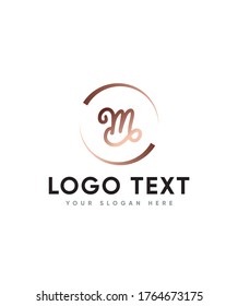 Modelo moderno de logotipo M tipo de letra en línea, logotipo vectorial para identidad empresarial y de empresa 