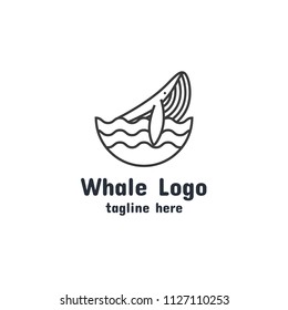 Modern monoline whale logo series