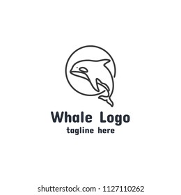 Modern monoline whale logo series