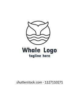 Modern monoline whale logo series
