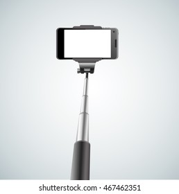 Modern Monopod Selfie on a Background. Vector illustration