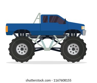 Modern Monster Truck Vehicle Illustration, Suitable For Book Illustration, Game Asset, Infographic, And Other Related Graphic 