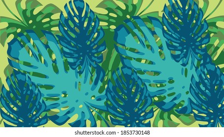 Modern monsterra foliage pattern background vector design for posters and all business