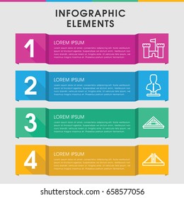 Modern monument infographic template. infographic design with monument icons includes chichen itza, louvre. can be used for presentation, diagram, annual report, web design.