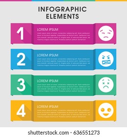 Modern mood infographic template. infographic design with mood icons includes crazy emot, upset emot. can be used for presentation, diagram, annual report, web design.