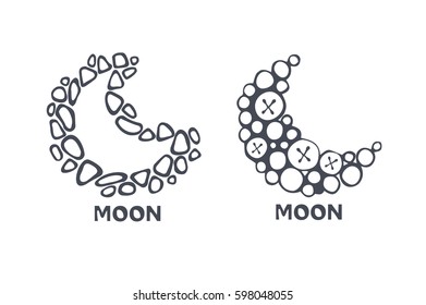 Modern moon abstract logo 