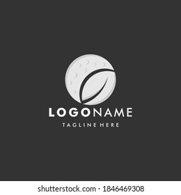 modern moon logo with leaf logo inspiration