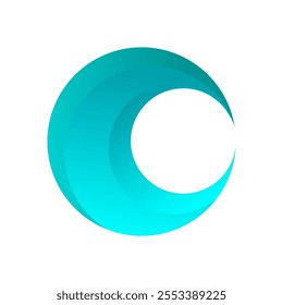 Modern moon logo on white background