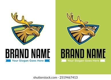 moderno alce buck antler ilustração vetor logotipo design