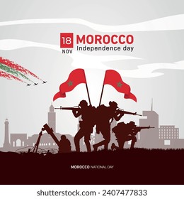 Modern morocco independence day illusration