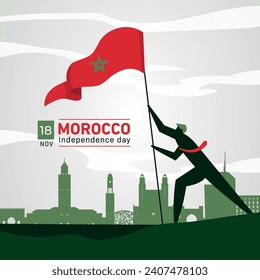 Modern morocco independence day illusration