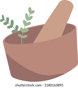 Modern Mortar And Pestle Earth Colours Icon