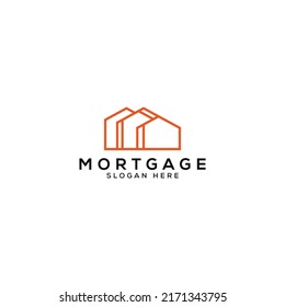 Modern Mortgage logo vector design template with outline, simple and elegant styles. minimalist housing logo design vector template for business, corporate and company isolated on white background.