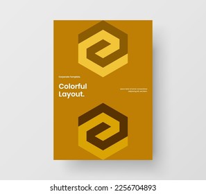 Modern mosaic hexagons banner layout. Clean corporate cover vector design template.