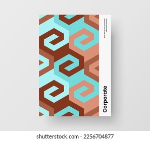 Modern mosaic hexagons poster concept. Original book cover design vector illustration.