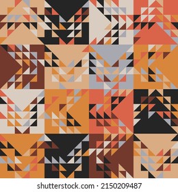 Modern mosaic pattern art made with abstract geometric shapes and various color forms. Digital graphics design elements for poster, cover, art, presentation, prints, fabric, wallpaper and etc.