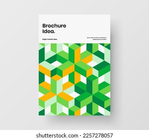 Modern mosaic pattern book cover layout. Colorful banner A4 vector design illustration.