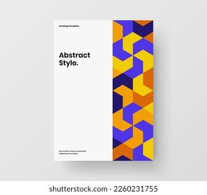 Diseño moderno de la portada del libro de motivos de mosaico. Concepto vectorial de diseño creativo de la lista de mano A4.