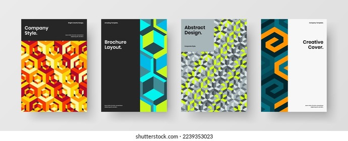 Modelo de mosaico moderno paquete de concepto de folletos corporativos. Nuevo diseño de vectores de la portada de la revista A4.