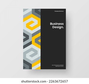 Modern mosaic pattern corporate identity layout. Abstract book cover vector design illustration.