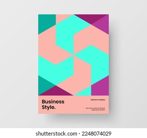 Modern mosaic pattern pamphlet concept. Creative company identity A4 design vector layout.