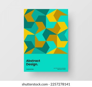 Diseño moderno de las pancartas de mosaico. Plantilla vectorial de diseño de panfleto A4 multicolor.