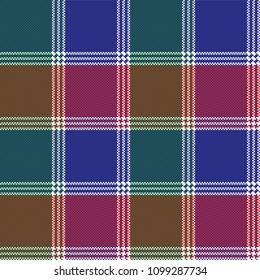 Modern mosaic plaid pixel seamless pattern. Vector illustration.