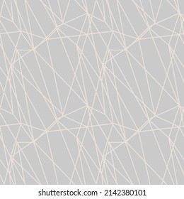 modernes Mosaik-nahtloses Muster mit abstrakten, pastellfarbenen Dreiecken und dünnen Linien
