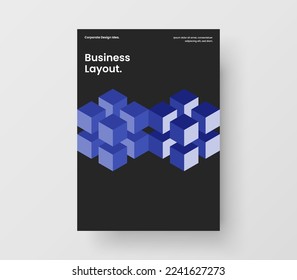 Modern mosaic shapes annual report template. Amazing cover design vector layout.