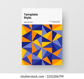 Moderne Mosaik formt Flyer-Vorlage. Vivid Journal deckt ein Vektordesign-Konzept von A4 ab.