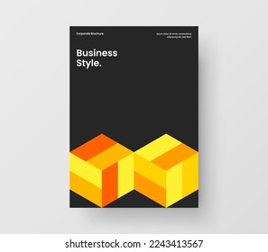 Modern mosaic shapes leaflet concept. Vivid annual report vector design template.