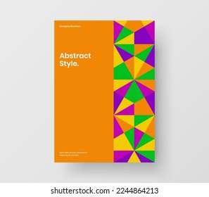 Modern mosaic tiles handbill concept. Unique book cover vector design illustration.