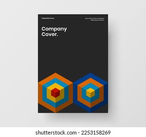 El concepto de postal de mosaicos modernos. Ilustración vectorial de diseño A4 de cubierta corporativa minimalista.