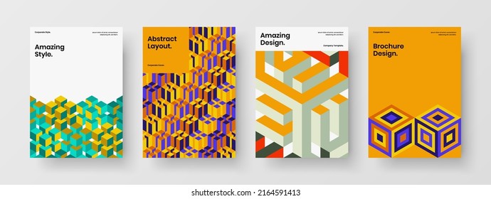 Diseño moderno de baldosas de mosaico. Composición de ilustración vectorial de diseño minimalista de la letra de mano A4.