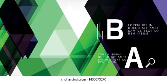 Moderner Mosaik-Dreieck-Template-Hintergrund, großartiges Design für jeden Zweck. Abstraktes geometrisches Design-Dreieck-Muster. Geometrisches Zeilenmuster. Abstrakte Textur.