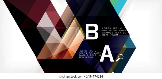 Modern mosaic triangle template background, great design for any purposes. Abstract geometric graphic design triangle pattern. Geometric line pattern. Abstract texture.