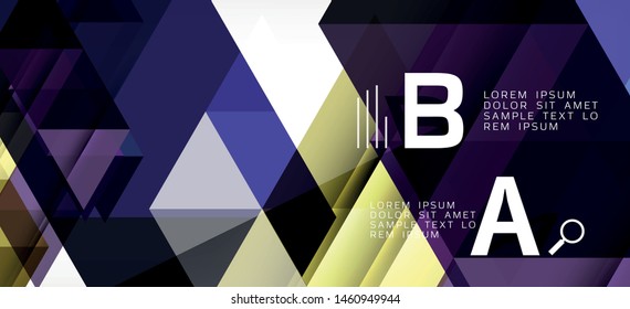 Modern mosaic triangle template background, great design for any purposes. Abstract geometric graphic design triangle pattern. Geometric line pattern. Abstract texture.