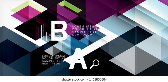 Moderner Mosaik-Dreieck-Template-Hintergrund, großartiges Design für jeden Zweck. Abstraktes geometrisches Design-Dreieck-Muster. Geometrisches Zeilenmuster. Abstrakte Textur.