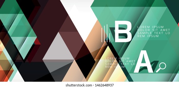 Modern mosaic triangle template background, great design for any purposes. Abstract geometric graphic design triangle pattern. Geometric line pattern. Abstract texture.
