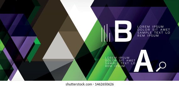 Modern mosaic triangle template background, great design for any purposes. Abstract geometric graphic design triangle pattern. Geometric line pattern. Abstract texture.