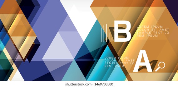 Modern mosaic triangle template background, great design for any purposes. Abstract geometric graphic design triangle pattern. Geometric line pattern. Abstract texture.