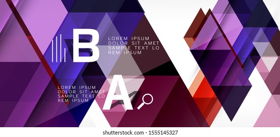Modern mosaic triangle template background, great design for any purposes. Abstract geometric graphic design triangle pattern. Geometric line pattern. Abstract texture.