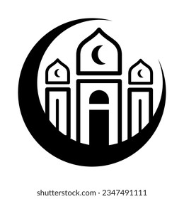 Modern mosque icon vector element
