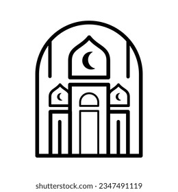 Modern mosque icon vector element