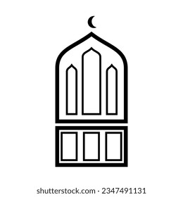 Modern mosque icon vector element