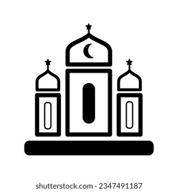 Modern mosque icon vector element