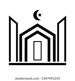 Modern mosque icon vector element