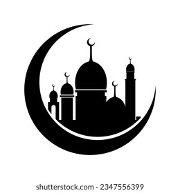 Modern mosque icon vector element