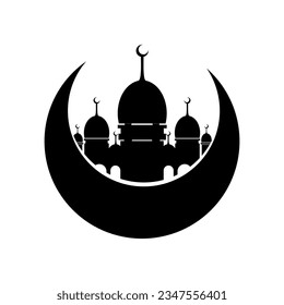 Modern mosque icon vector element